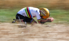 Le Belge Remco Evenepoel lors de la cinquième étape du Tour de France autour de Caen, le 9 juillet 2025 ( AFP / Anne-Christine POUJOULAT )