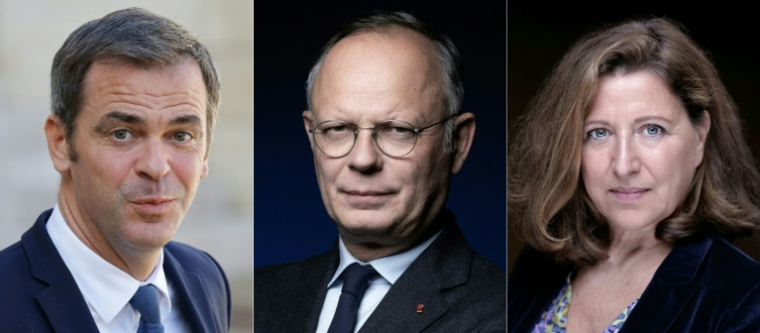(g-d) Montage photos du 21 mai 2025 de l'ancien ministre de la Santé, Olivier Veran, de l'ancien Premier ministre Edouard Philippe et de l'ancienne ministre de la Santé Agnès Buzyn ( AFP / Ludovic MARIN )