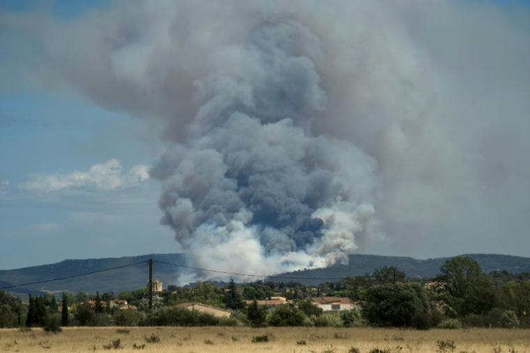 Un incendie près de Narbonne, dans l'Aude, le 7 juillet 2025 ( AFP / IDRISS BIGOU-GILLES )