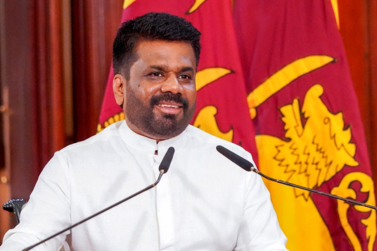Le président du Sri Lanka Anura Kumara Dissanayake le 25 septembre 2024 à Colombo, au Sri Lanka. ( Sri Lanka's President Office / - )