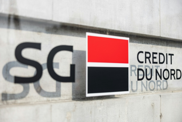Facade d'une agence de la Société Générale à Lille le 25 mars 2025. ( AFP / Sameer Al-DOUMY )