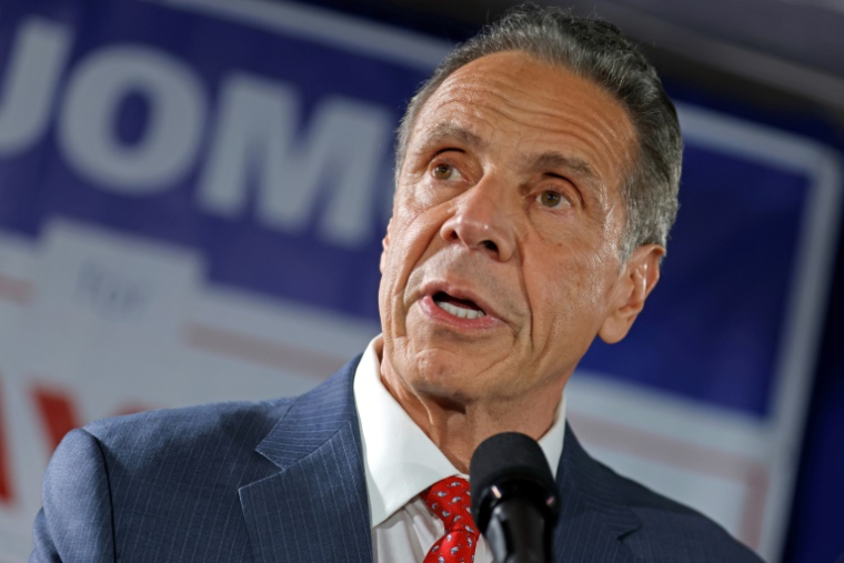 Le candidat à la mairie de New York et ancien gouverneur de New York, Andrew Cuomo, s'exprime lors d'une soirée électorale après les primaires à New York, le 24 juin 2025 ( AFP / John Lamparski )
