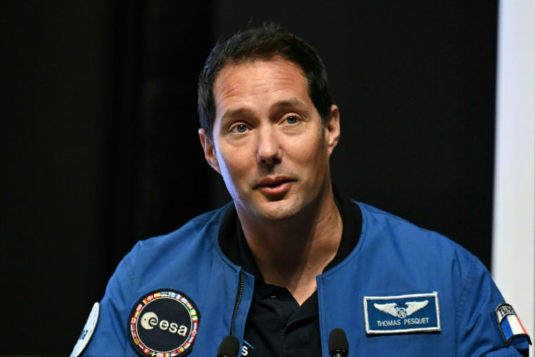 L'astronaute français Thomas Pesquet, le 9 octobre 2023 à New Delhi, en Inde ( AFP / Money SHARMA )