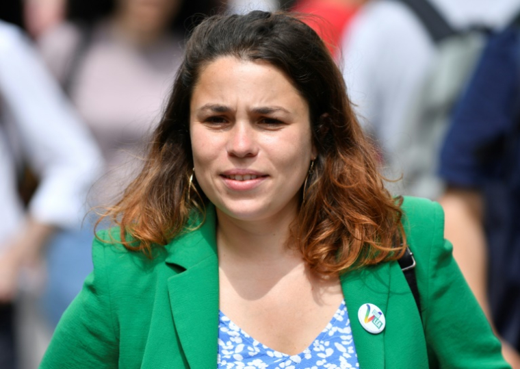 La porte-parole des députés écologistes, Léa Balage El-Mariky, le 4 juin 2022 à Paris ( AFP / JULIEN DE ROSA )