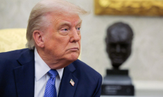 Donald Trump, le 24 avril 2025, à la Maison Blanche ( GETTY IMAGES NORTH AMERICA / CHIP SOMODEVILLA )
