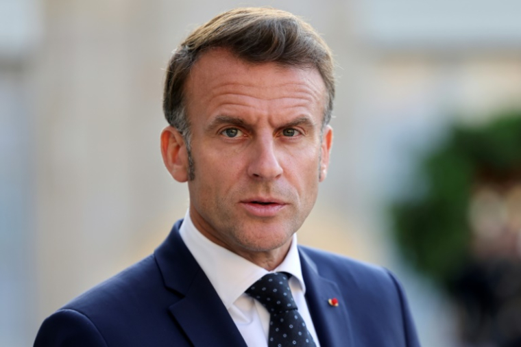Le président Emmanuel Macron à l'Elysée, le 4 juillet 2025 à Paris ( AFP / Ludovic MARIN )