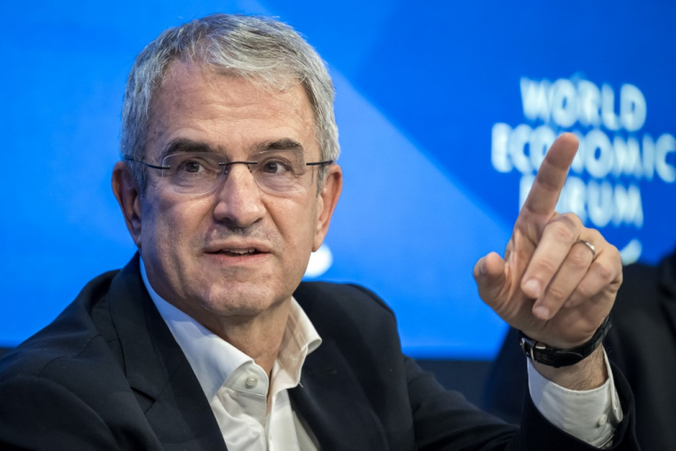 Laurent Freixe à Davos, en Suisse, le 22 janvier 2025. ( AFP / FABRICE COFFRINI )
