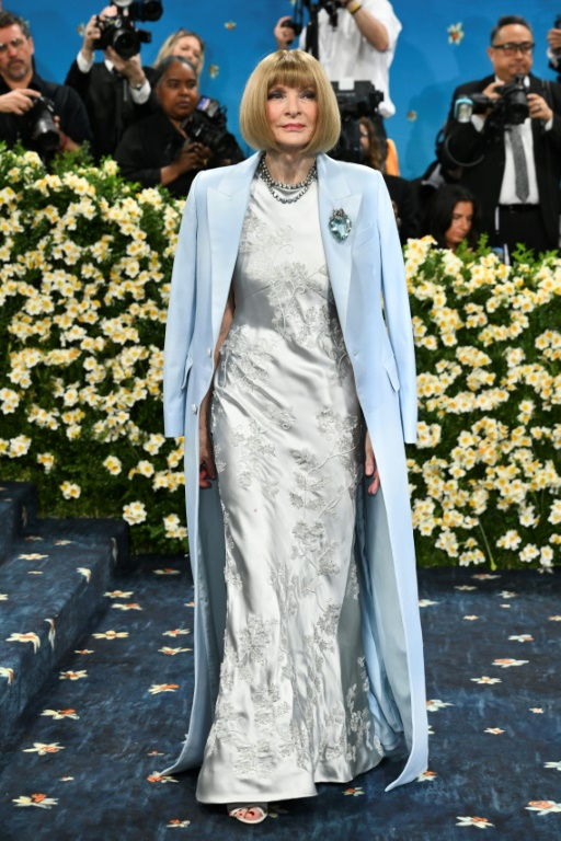 Anne Wintour, rédactrice en chef de Vogue USA, arrive au gala du Met, le 5 mai 2025 à New York ( AFP / Angela WEISS )