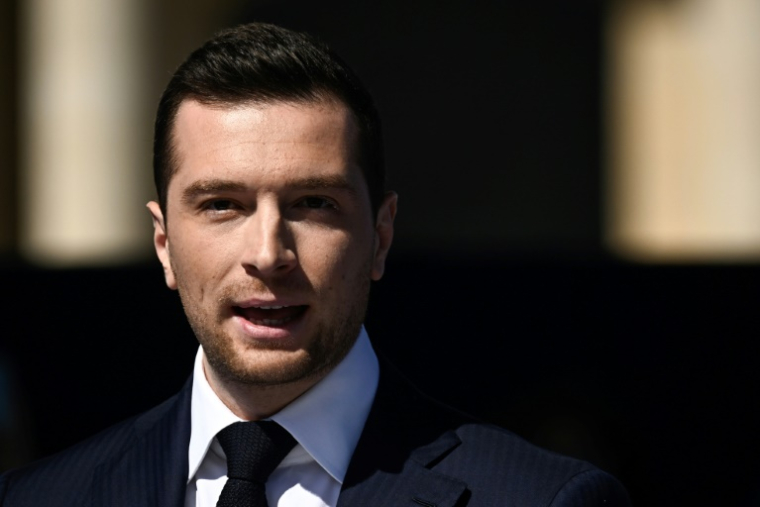 Le président du Rassemblement national Jordan Bardella à Paris le 6 avril 2025 ( AFP / JULIEN DE ROSA )
