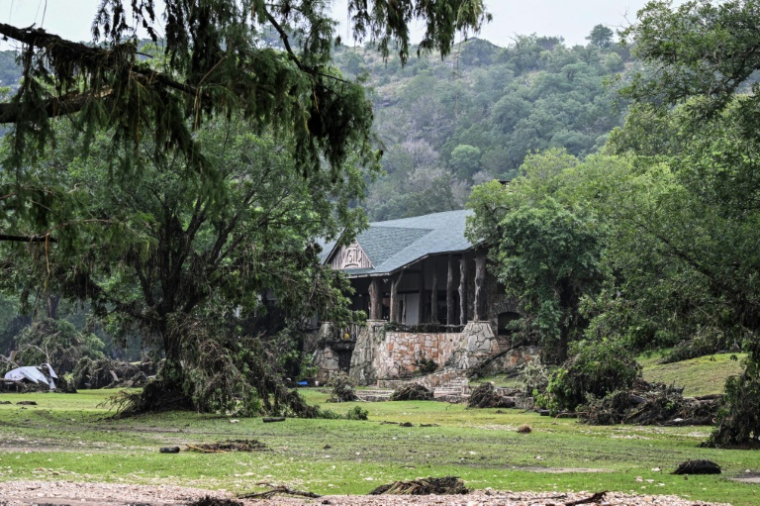 Le site de Camp Mystic à Hunt (Etats-Unis) le 5 juillet 2025, après les inondations meurtrières dans le centre du Texas ( AFP / RONALDO SCHEMIDT )