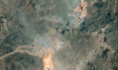 Image satellite fournie par Maxar Technologies le 1er juillet 2025 montrant le site nucléaire iranien de  Fordo, au sud de Téhéran, visé par des frappes américaines le 22 juin ( Satellite image ©2025 Maxar Technologies / - )
