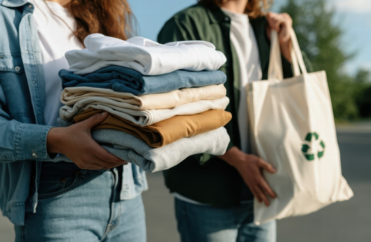 Réparer des vêtements, transformer des textiles, cultiver des liens ou sensibiliser à une consommation responsable représentent autant de nouvelles façons de faire commerce. (crédit : Adobe Stock / photo générée par IA)
