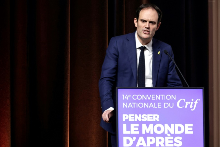 Le président du Crif Yonathan Arfi le 24 novembre 2024 à Paris  ( AFP / STEPHANE DE SAKUTIN )