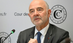 Le Premier président de la Cour des comptes Pierre Moscovici, le 8 avril 2025 à Paris  ( AFP / BERTRAND GUAY )