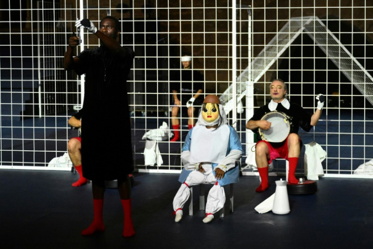 La création "Nôt" de Marlene Monteiro Freitas, ici le 3 juillet 2025 en répétition générale, fera l'ouverture du 79e Festival d'Avignon ( AFP / Christophe SIMON )