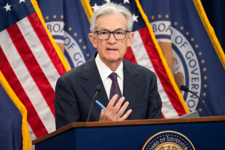 Le président de la Réserve fédérale américaine (Fed) Jerome Powell, lors d'une conférence de presse à Washington le 18 juin 2025 ( AFP / SAUL LOEB )