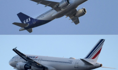 "Air France-KLM prévoit de porter sa participation au capital de SAS de 19,9% actuellement à 60,5%, en acquérant l'intégralité des parts détenues par Castlelake et Lind Invest", a annoncé le groupe aérien vendredi 4 juillet 2025 ( AFP / ADRIAN DENNIS )