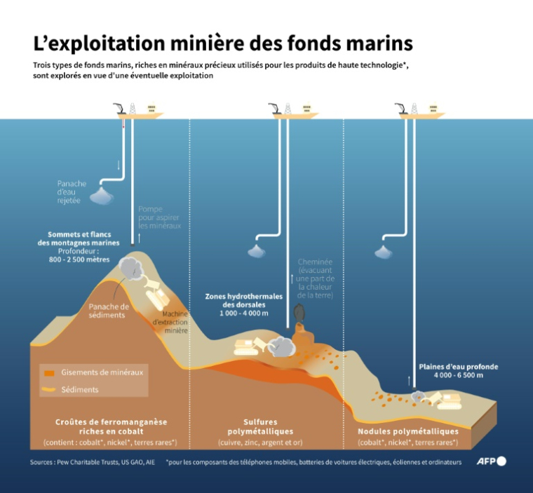 L'exploitation minière des fonds marins ( AFP / Jonathan WALTER )