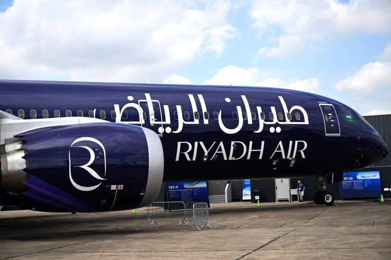 Un Boeing de la compagnie Riyadh Air au Salon du Bourget 2023. ( AFP / EMMANUEL DUNAND )