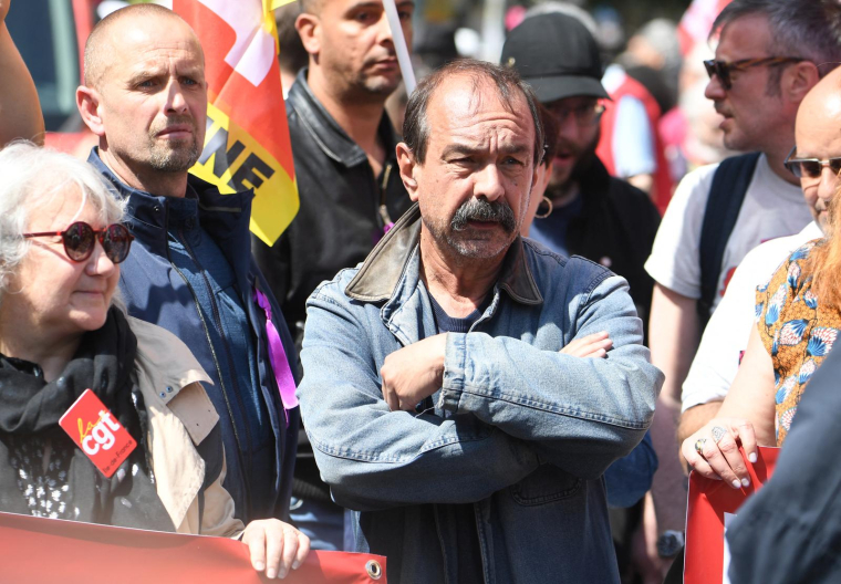 Le secrétaire général de la CGT, Philippe Martinez, le 1er mai 2022 à Paris. ( AFP / ALAIN JOCARD )