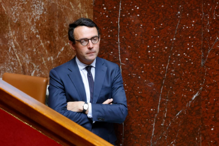 Le secrétaire général du groupe RN à l'Assemblée nationale Renaud Labaye à Paris 28 avril 2025 ( AFP / Ludovic MARIN )