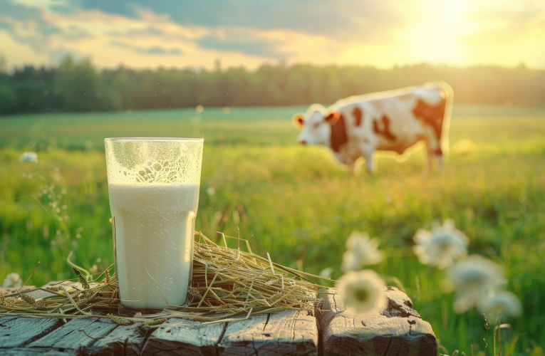 La production s'élève à 480 millions de litres de lait certifiés «de foin», soit 15% du volume du lait autrichien. (crédit : Adobe Stock / photo générée par IA)
