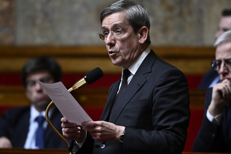 Charles de Courson, à l'Assemblée nationale, le 26 mars 2024 ( AFP / JULIEN DE ROSA )