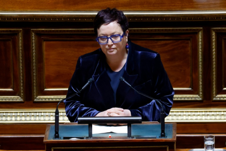 La sénatrice Monique Lubin s'exprime lors d'une séance de vote au Sénat, à Paris, le 16 mars 2023 ( AFP / Ludovic MARIN )