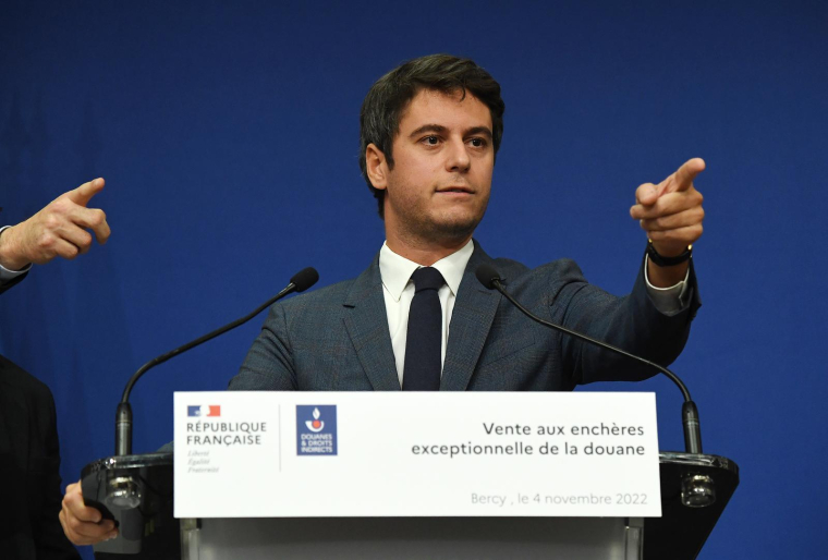 Gabriel Attal, le 4 novembre 2022, à Paris ( AFP / Eric PIERMONT )