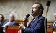 Sébastien Chenu à l'Assemblée nationale, le 29 avril 2025, à Paris ( AFP / Ludovic MARIN )