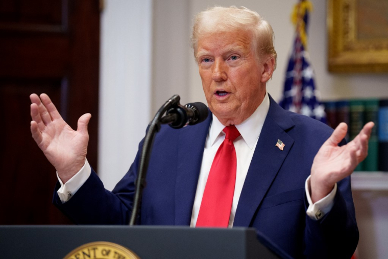 Donald Trump, le 21 janvier 2025, à Washington DC ( GETTY IMAGES NORTH AMERICA / ANDREW HARNIK )