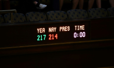 Le tableau d'affichage du vote à la Chambre des représentants jeudi 3 juillet 2025 à Washington ( AFP / Alex WROBLEWSKI )
