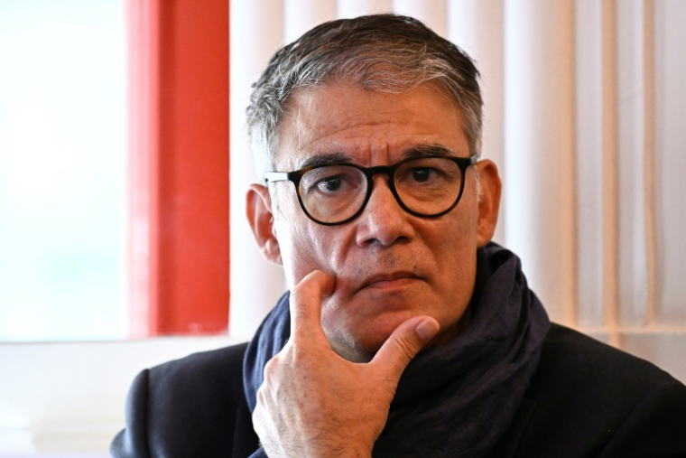 Premier secrétaire du Parti socialiste français de gauche (PS), Olivier Faure assiste à une conférence de presse des associations françaises et des partis de gauche pour reconnaître l'État palestinien comme une nation souveraine, à Paris, le 17 juin 2025 ( AFP / JULIEN DE ROSA )