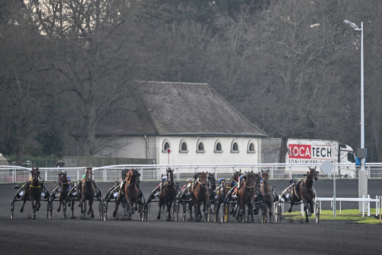 Le Grand Prix d'Amérique à l'Hippodrome de Vincennes, à Paris le 28 janvier 2024. ( AFP / MIGUEL MEDINA )