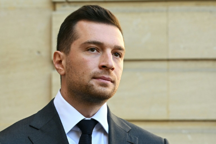 Le président du RN Jordan Bardella le 30 avril 2025, à Paris ( AFP / Bertrand GUAY )