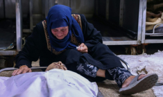 Une femme palestinienne pleure un proche tué dans un bombardement israélien, dans la ville de Gaza, le 30 juin 2025 ( AFP / Omar AL-QATTAA )