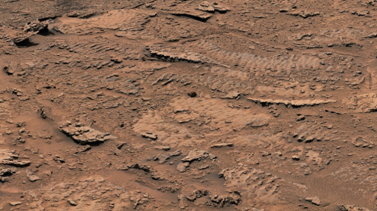 Traces laissées par les vagues d'un ancien lac sur Mars, photographiées par le rover de la Nasa Curiosity le 8 février 2023  ( NASA/JPL-Caltech/MSSS / Handout )