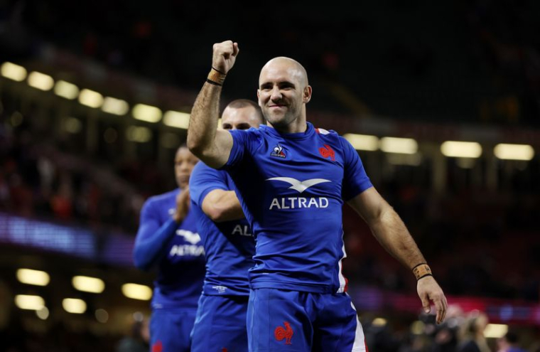 Rugby - Tournoi des Six Nations - Pays de Galles contre France - Principality Stadium, Cardiff, Pays de Galles, Royaume-Uni. Le Français Maxime Lucu célèbre après le match