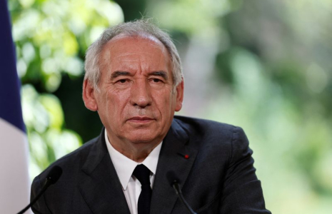 Conférence de presse du Premier ministre français, Bayrou, sur les négociations sur les retraites à Matignon, à Paris