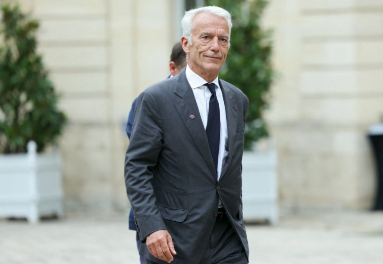 Patrick Martin, président de l'association patronale française mouvement des entreprises de France (MEDEF) à l'hôtel Matignon (Paris), le 24 septembre 2024. ( AFP / THOMAS SAMSON )